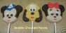 158sp Famous Male Female Mouse Dog Face Chocolate or Hard Candy Lollipop Mold